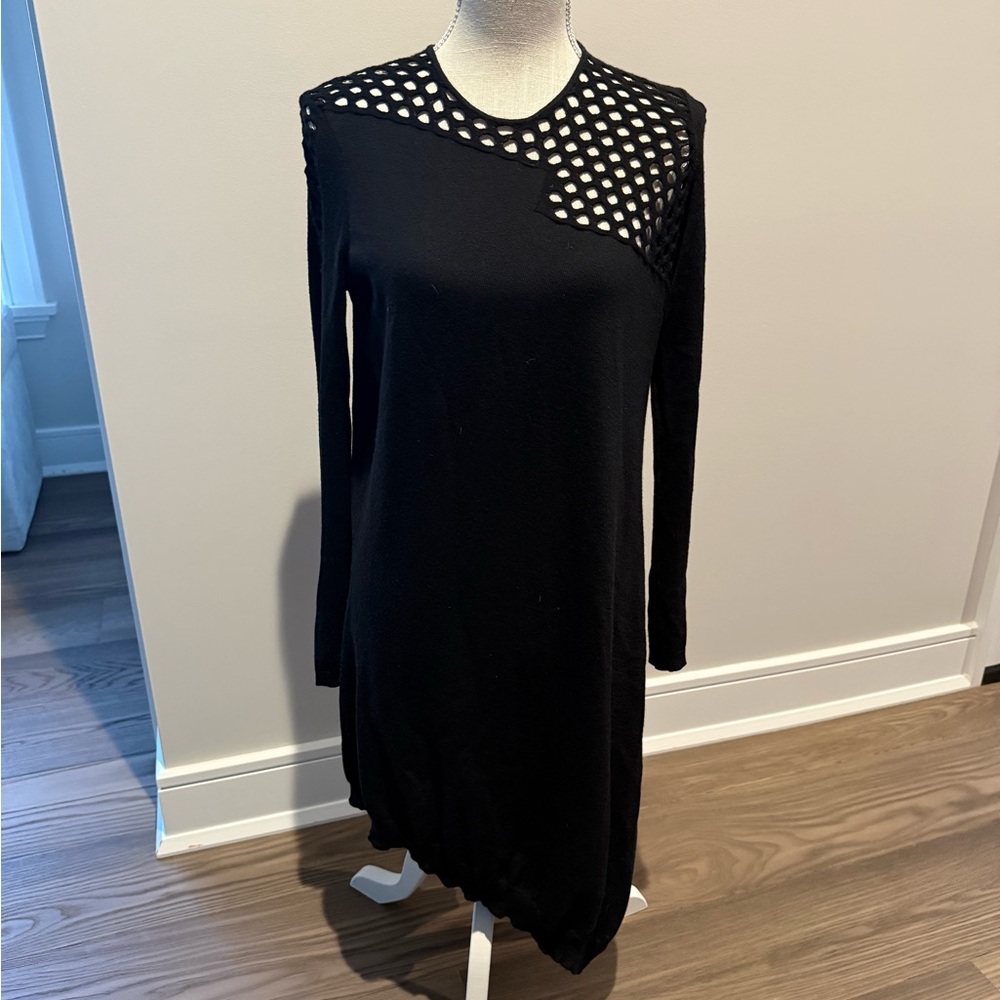 Alexander Wang Black Wool Mesh Sweater Dress sz Med